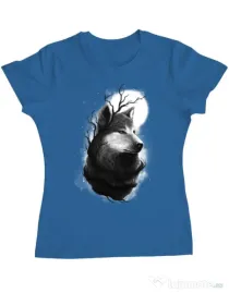 Tricou ADLER dama Night wolf Albastru azuriu