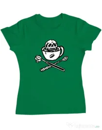 Tricou ADLER dama Death before decaf Verde mediu