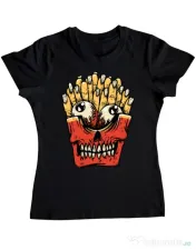 Tricou ADLER dama Zombie French Fries Negru