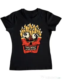 Tricou ADLER dama Zombie French Fries Negru