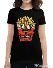 Tricou ADLER dama Zombie French Fries Negru