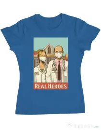 Tricou ADLER dama Real heroes Albastru azuriu