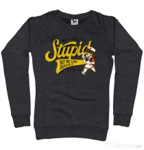 Bluza ADLER dama Can\'t fix stupid Negru melanj
