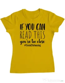 Tricou ADLER dama Too close Galben