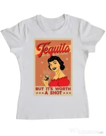 Tricou ADLER dama Worth a shot Alb