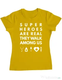 Tricou ADLER dama Medical heroes Galben
