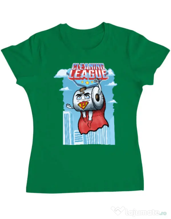 Tricou ADLER dama Cleaning league toilet paper Verde mediu