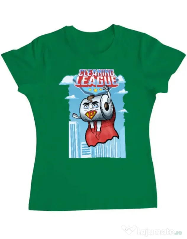 Tricou ADLER dama Cleaning league toilet paper Verde mediu
