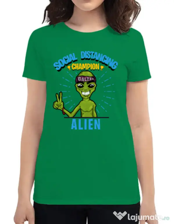 Tricou ADLER dama Social distancing Verde mediu