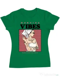Tricou ADLER dama Morning vibes Verde mediu
