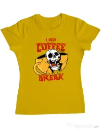 Tricou ADLER dama Coffee break Galben