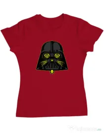 Tricou ADLER dama Cat Vader Rosu