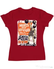 Tricou ADLER dama Retro Gym Rosu