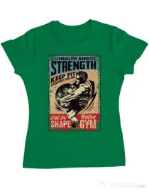 Tricou ADLER dama Health and strength Verde mediu