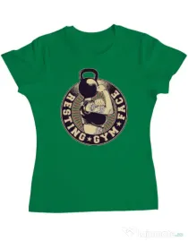 Tricou ADLER dama Resting gym face Verde mediu