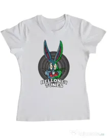 Tricou ADLER dama Helloney tunes Alb