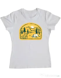 Tricou ADLER dama River camp Alb