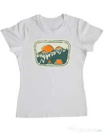 Tricou ADLER dama Camping badge Alb