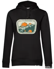 Hoodie dama cu gluga Camping badge Negru 
