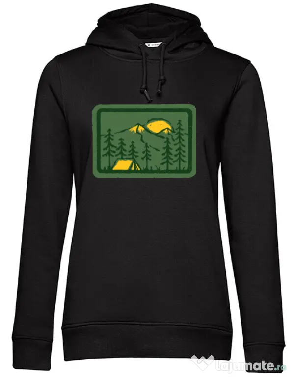Hoodie dama cu gluga Camping 2 Negru