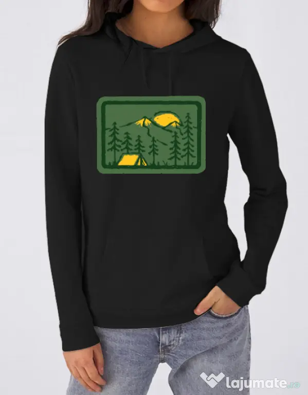 Hoodie dama cu gluga Camping 2 Negru
