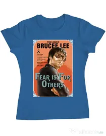 Tricou ADLER dama Fear is for others Albastru azuriu
