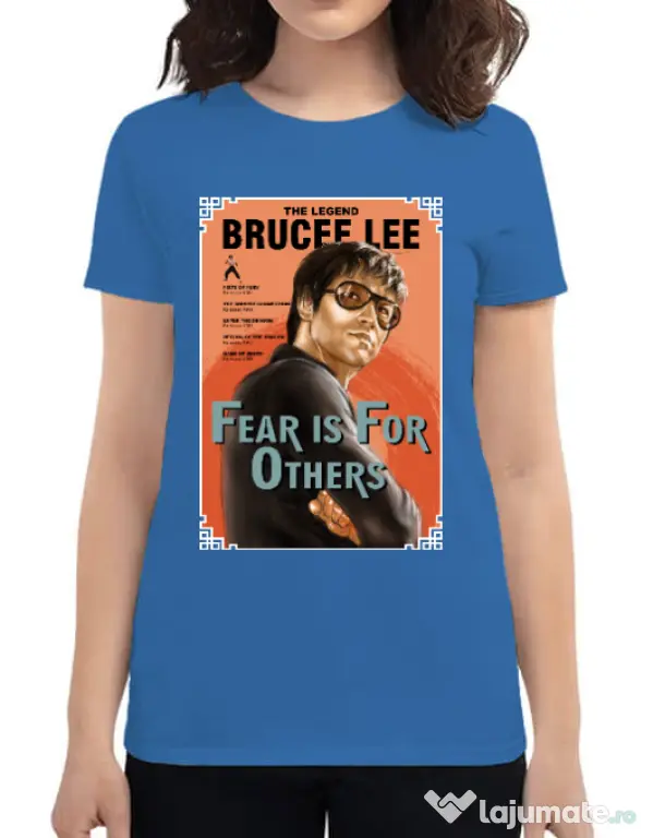 Tricou ADLER dama Fear is for others Albastru azuriu