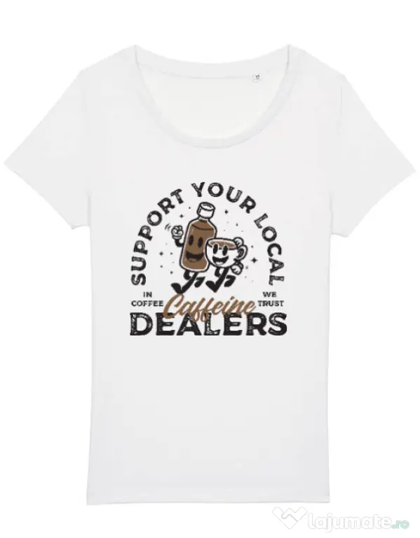 Tricou STANLEY STELLA dama Coffee dealers Alb