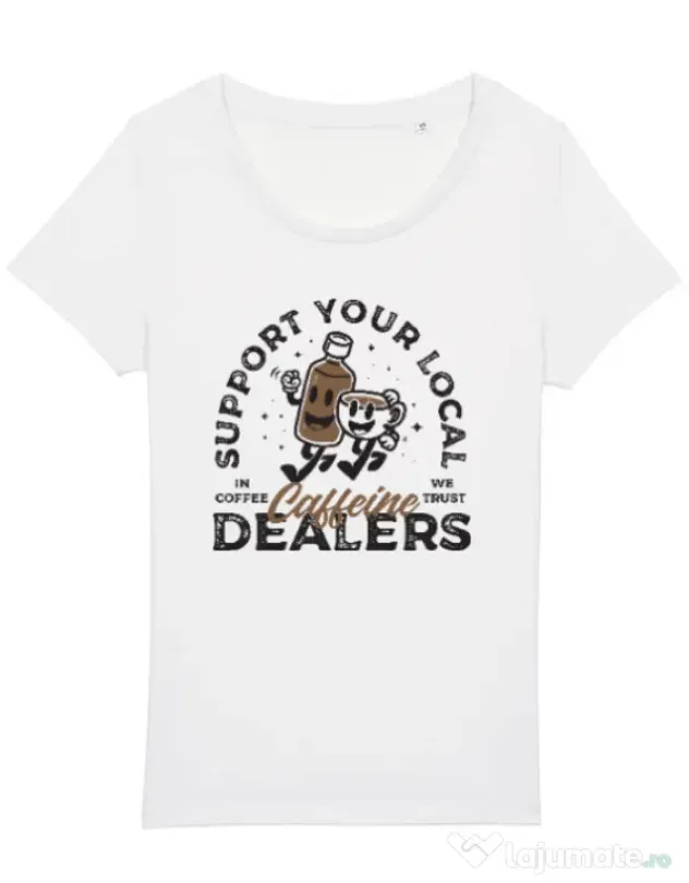 Tricou STANLEY STELLA dama Coffee dealers Alb