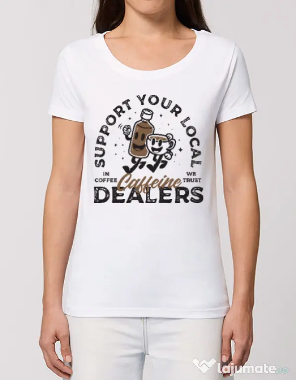 Tricou STANLEY STELLA dama Coffee dealers Alb