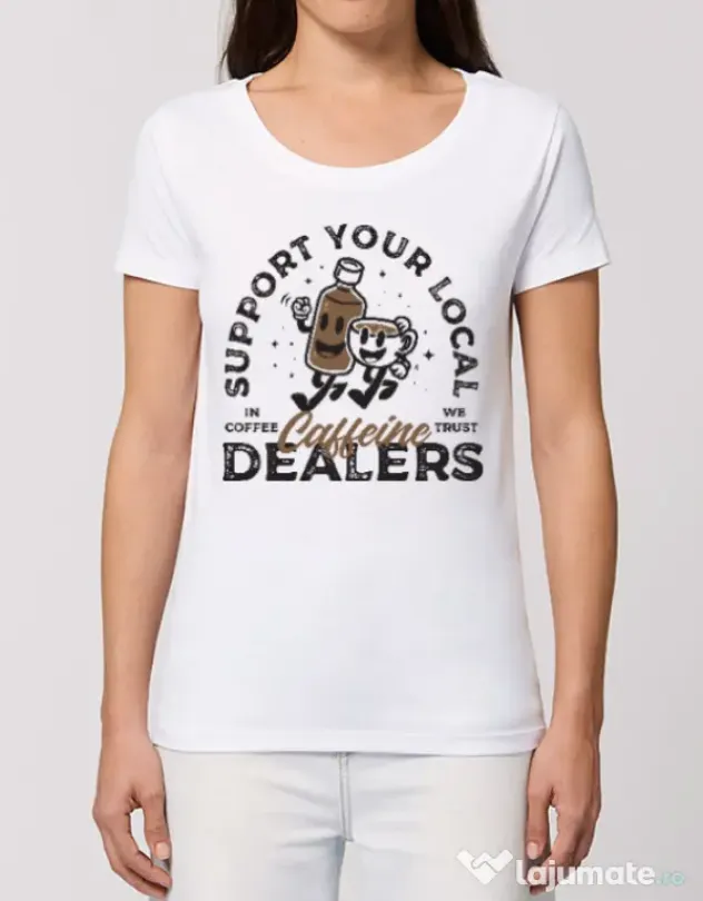 Tricou STANLEY STELLA dama Coffee dealers Alb