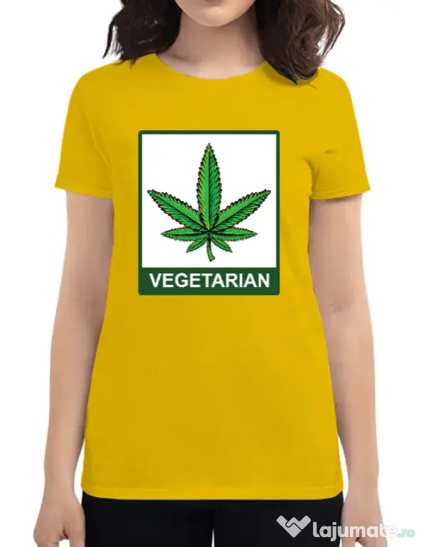 Tricou ADLER dama Vegetarian Galben