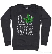 Bluza ADLER dama Love weed Negru melanj 