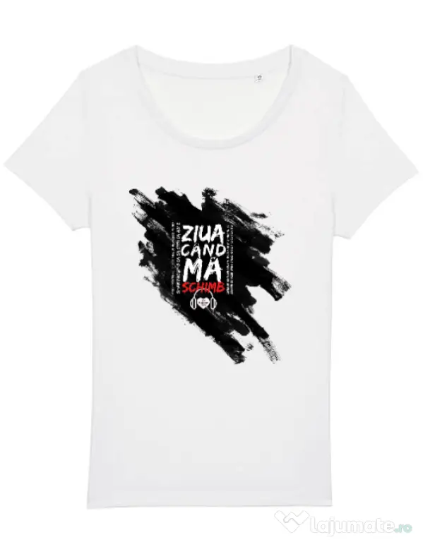 Tricou STANLEY STELLA dama Tricou ZIUA CAND MA SCHIMB - Adi Morosanu Alb