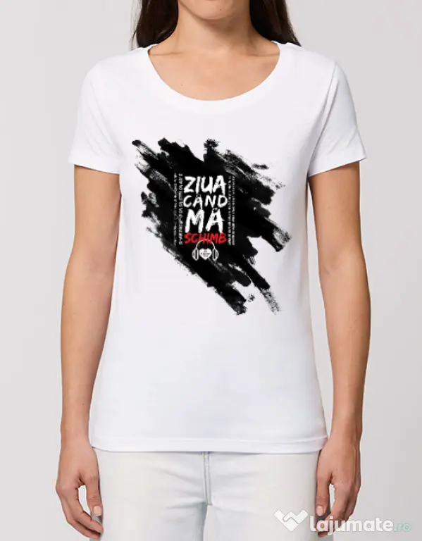 Tricou STANLEY STELLA dama Tricou ZIUA CAND MA SCHIMB - Adi Morosanu Alb