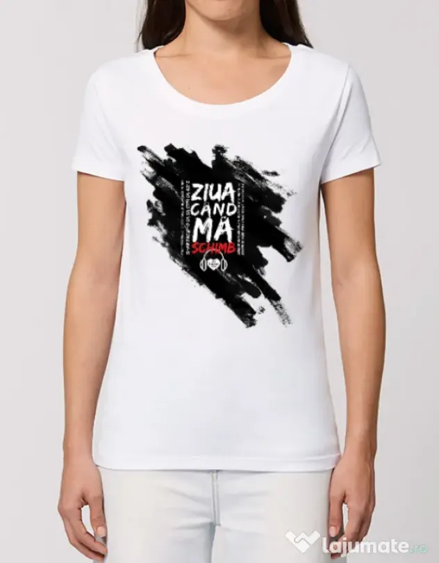 Tricou STANLEY STELLA dama Tricou ZIUA CAND MA SCHIMB - Adi Morosanu Alb