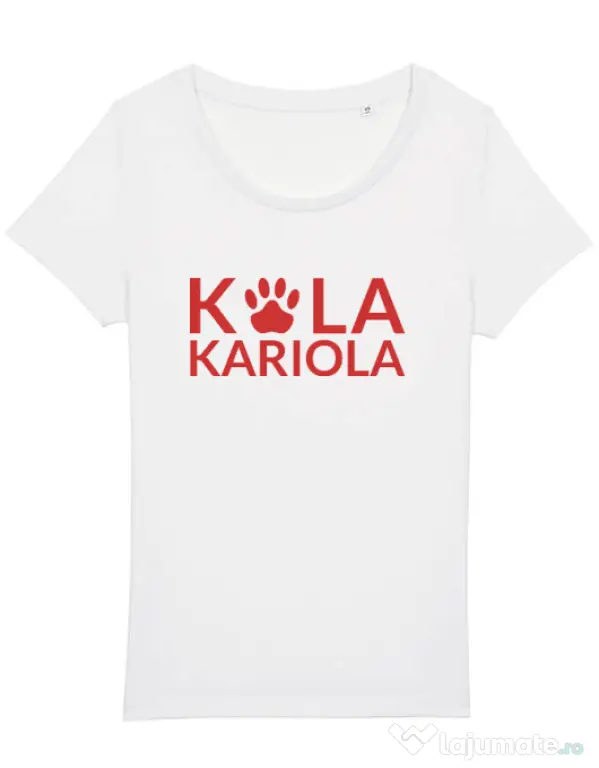 Tricou STANLEY STELLA dama Logo Kola Rosu Alb