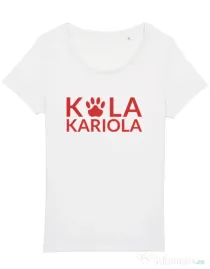 Tricou STANLEY STELLA dama Logo Kola Rosu Alb