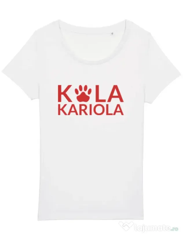 Tricou STANLEY STELLA dama Logo Kola Rosu Alb