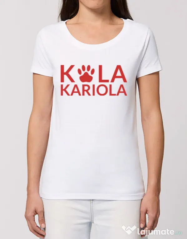 Tricou STANLEY STELLA dama Logo Kola Rosu Alb