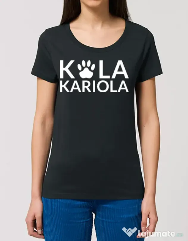Tricou STANLEY STELLA dama Logo Kola Alb Negru