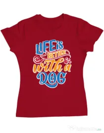 Tricou personalizat dama Custom design Rosu
