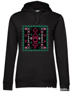 Hanorac dama cu gluga Childhood Pattern Negru