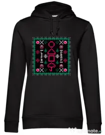 Hanorac dama cu gluga Childhood Pattern Negru