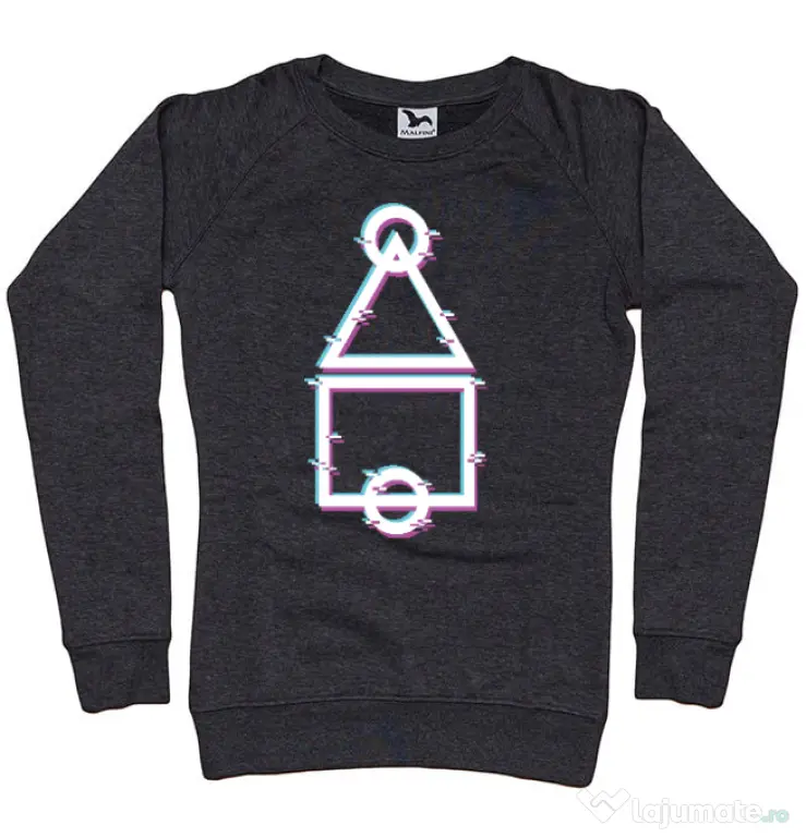 Bluza personalizata dama Glitch Squid Game Negru melanj