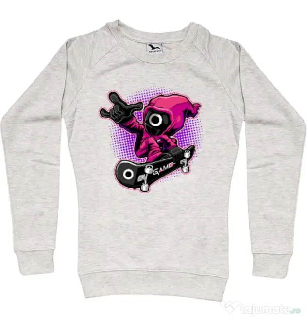 Bluza personalizata dama Squid Boy Migdala melanj