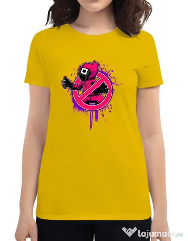 Tricou personalizat dama Squid Game 2 Galben