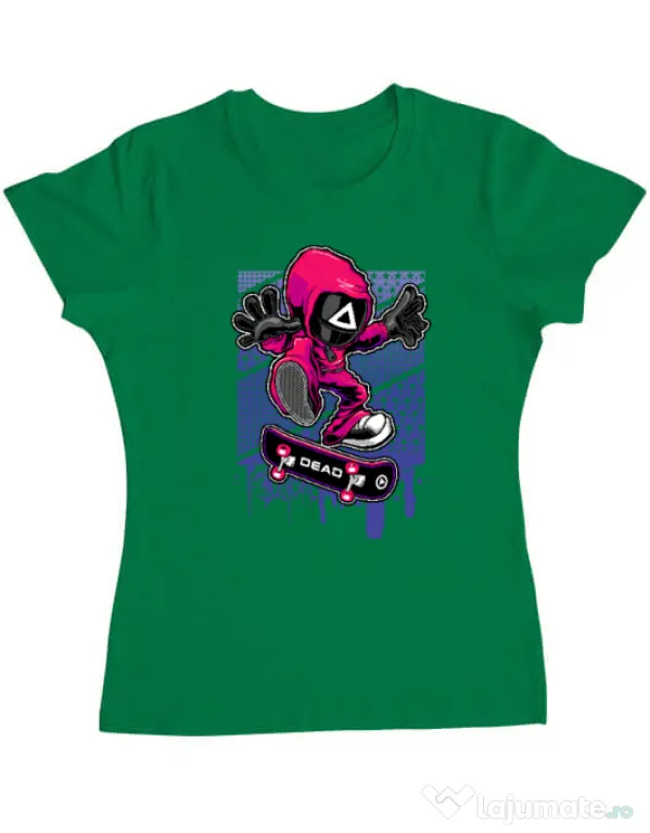 Tricou personalizat dama Squid Game 3 Verde mediu