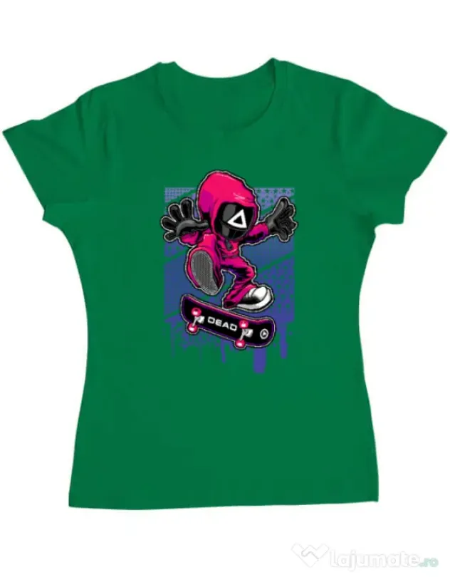 Tricou personalizat dama Squid Game 3 Verde mediu