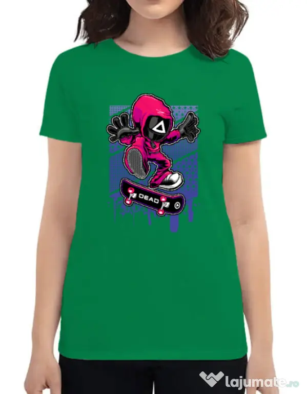 Tricou personalizat dama Squid Game 3 Verde mediu